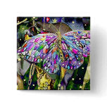 New Year Butterfly, magnet Pinback Button