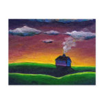 New year colorful landscape painting original art post cards