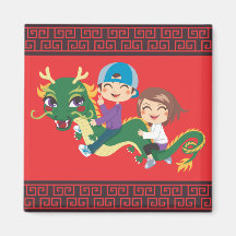 New Year Dragon Ride Magnets