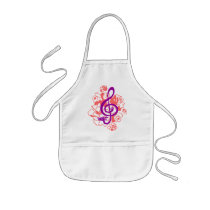 New Year Dragon treble clef peonies music Apron