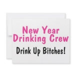 New Year Drinking Crew Pink Custom Invites