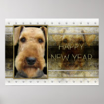 New Year - Golden Elegance - Airedale