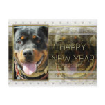 New Year - Golden Elegance - Rottweiler SambaParTi Post Card