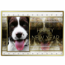 New Year - Golden Elegance - Springer Spaniel Photo Cut Outs