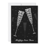 New Year's 2012 Celebration - Wine Glass Toasting Personalized Announcements