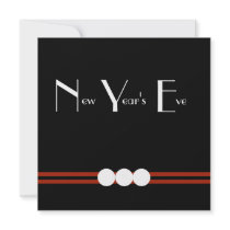 New Years Eve Party in Black and White Personalized Announcement