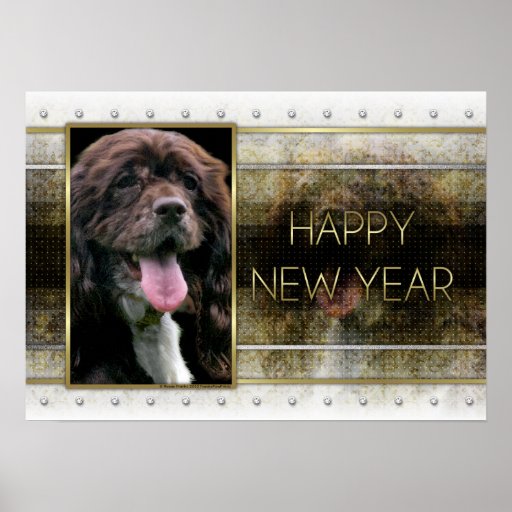 New Years - Golden Elegance - Cocker Spaniel Posters