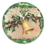 NEW YEARS GREETINGS & HOLLY by SHARON SHARPE Sticker