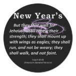 New Year's Isaiah 40-31 Round Sticker