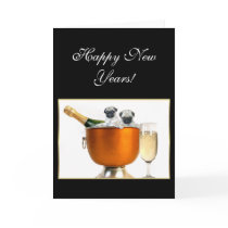 New Years pugs Greeting Card