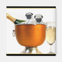 New Years pugs magnet