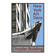 New York Art Deco - Chrysler Building Eagle Post Card
