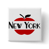 New York Art Deco With 2-Colour Apple, Sliced Button