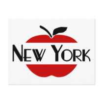 New York Art Deco With 2-Colour Apple, Sliced Postcard