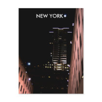 New york at night post card