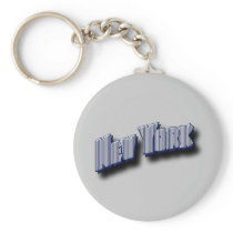 New York Banner Text Keychains