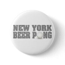 New York Beer Pong Pinback Button