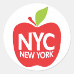 New York Big Apple Round Stickers