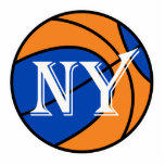 new york blue orange basketball photo sculptures