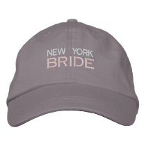New York Bride cap in cool grey with light Embroidered Hat