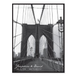 New York Brooklyn Bridge Save the Date Postcards