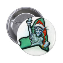 New York Christmas Pinback Buttons