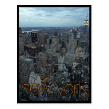 new york city at dusk postcard