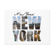 New York City Graphical Tourism Montage Postcards