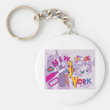 New York City NYC ~ Famous Tourist Sights Key Chain