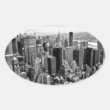 New York City Oval Stickers