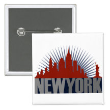 New York City Skyline Button