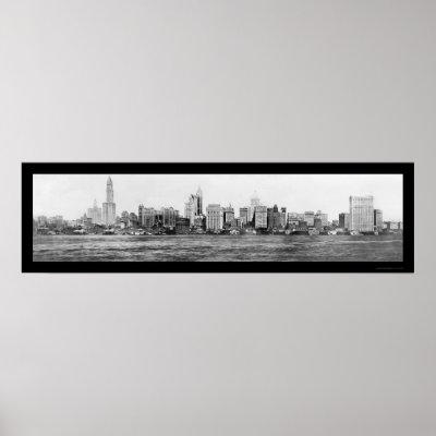 New York City Skyline Photo 1911 Print by lc_panoramicphotos