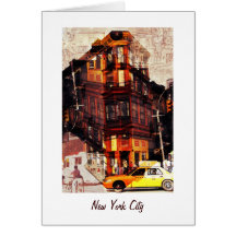 New York City streets collage greeting card