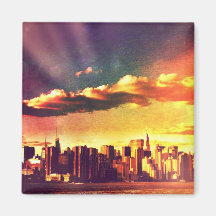 New York Fairytale Skyline - Rainbow Magnets
