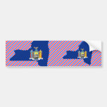 New York Flag Map Bumper Sticker