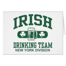 New York Irish Drinking Team Card