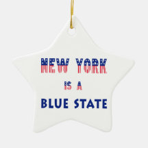 New York is a Blue State Christmas Ornaments