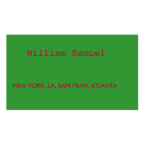 NEW YORK, LA, SAN FRAN, ATLANTA, William Samuel Business Card