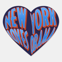 New York love heart NY loves Obama 2012 Stickers