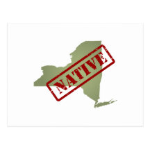 New York Native with New York Map Postcard