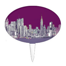 New York NYC purple Cake Topper