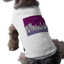 New York NYC purple Dog T-shirt