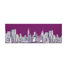 New York NYC purple Gallery Wrapped Canvas