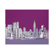 New York NYC purple Gallery Wrapped Canvas