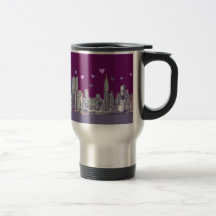 New York NYC purple hearts Mug