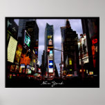New York Poster Cityscape Times Square Night Print