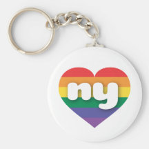 New York rainbow pride heart Keychains