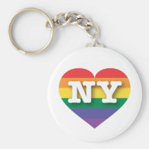 New York rainbow pride heart Keychains