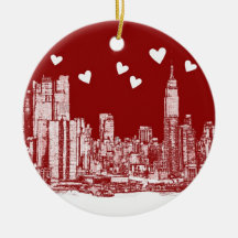 New York red hearts Ornament