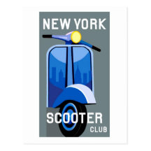 New York Scooter Club Postcard